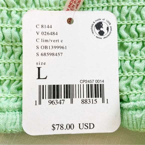 NWT Free People Women’s Cross Of Sunlight Mini Lime Dress Size Large - Picture 12 of 12